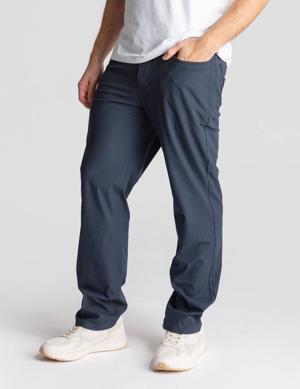 5-Pocket Tech Pants- Navy - Relaxed Fit