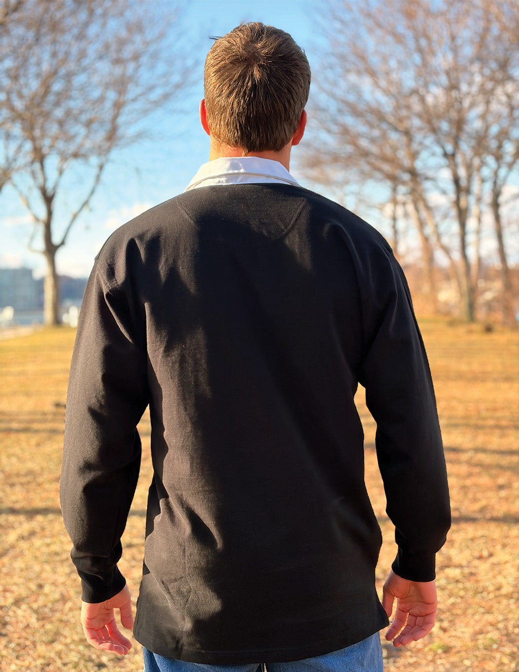 Rugby Shirt - Black Solid