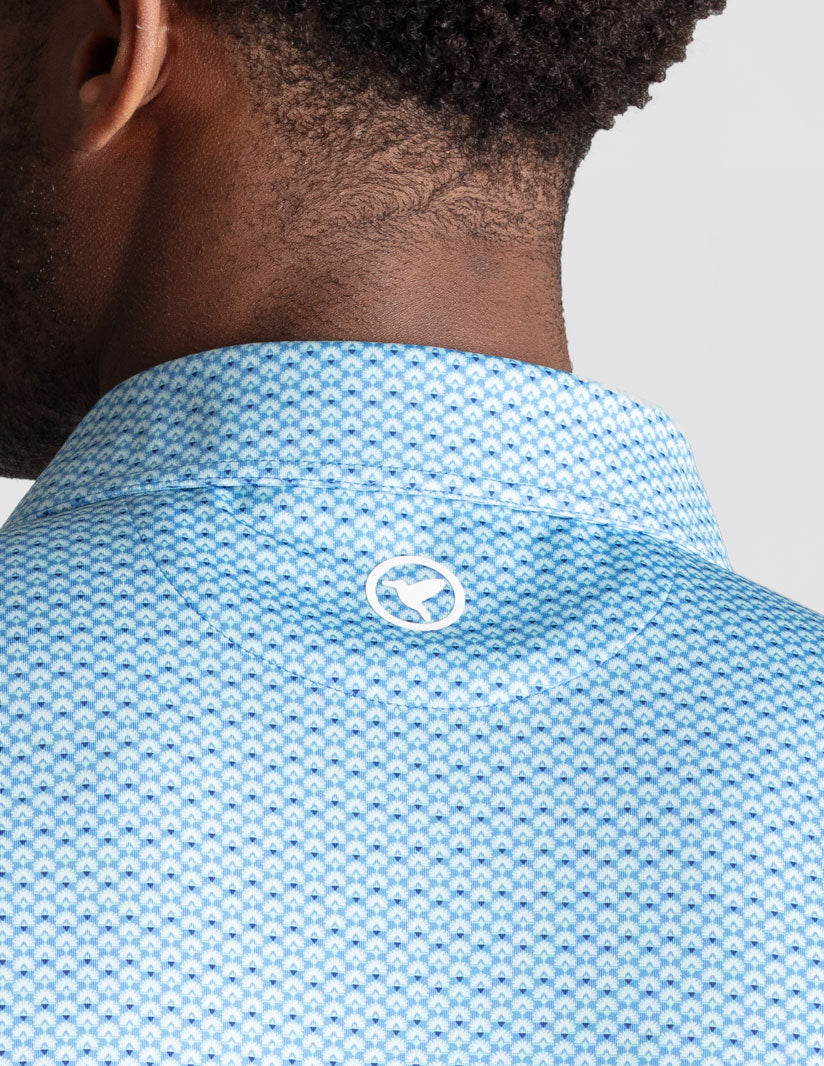NoFlop Golf Polo - Teal Fans