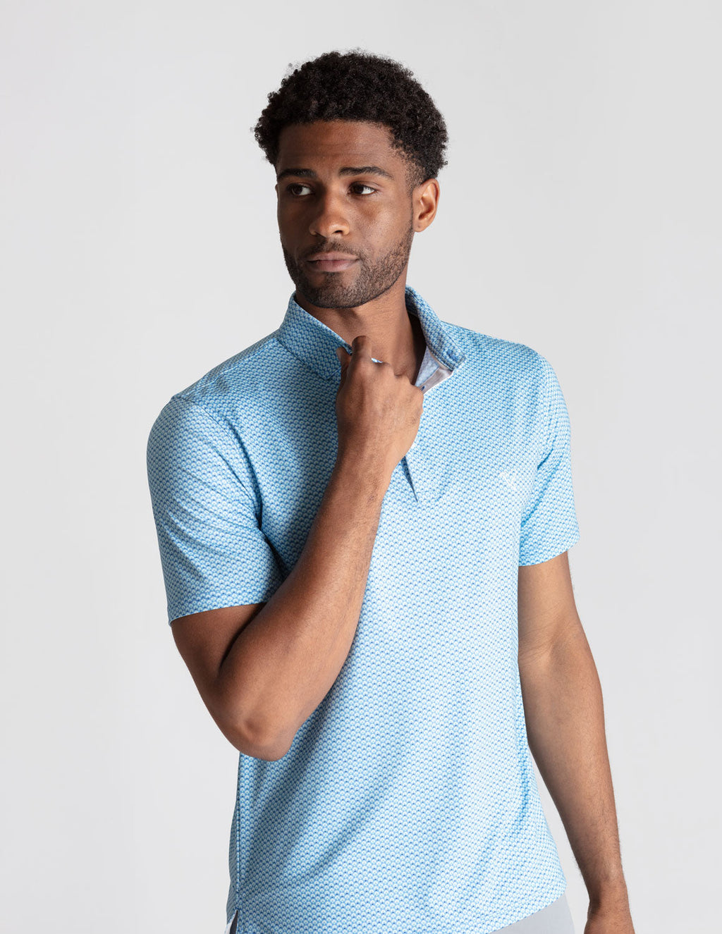 NoFlop Golf Polo - Teal Fans
