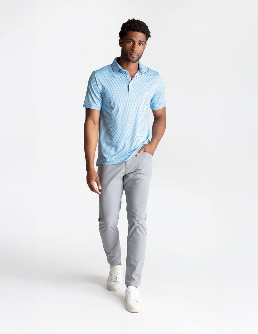 NoFlop Golf Polo - Teal Fans