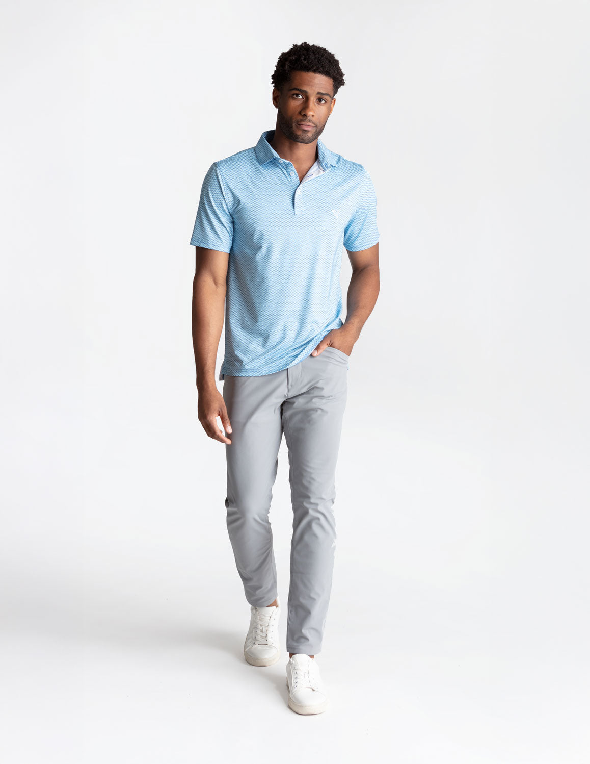 NoFlop Golf Polo - Teal Fans