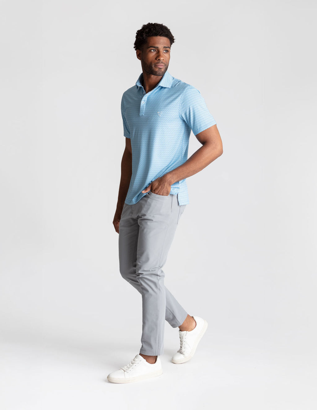 NoFlop Golf Polo - Teal Fans