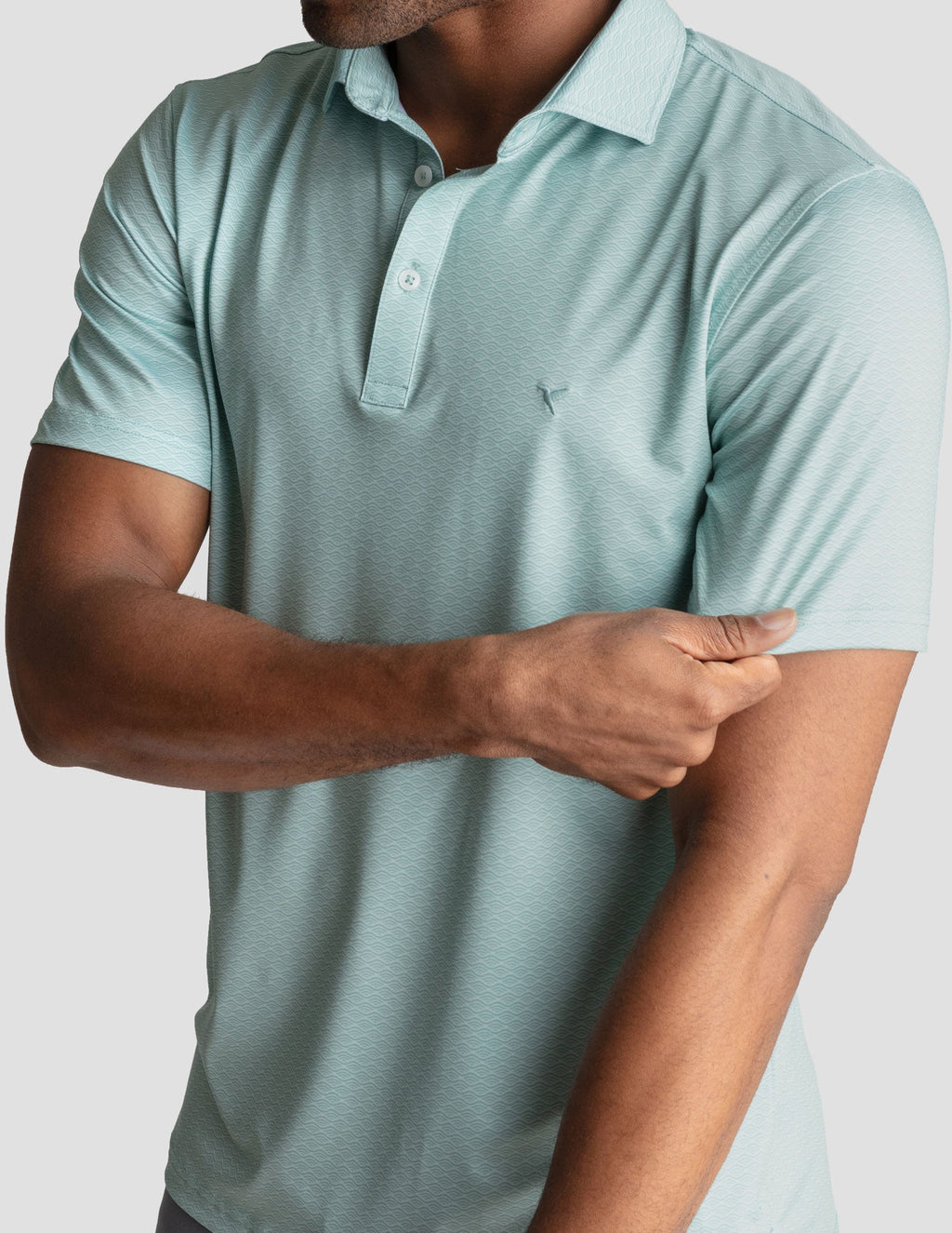 NoFlop Golf Polo - Green Wave
