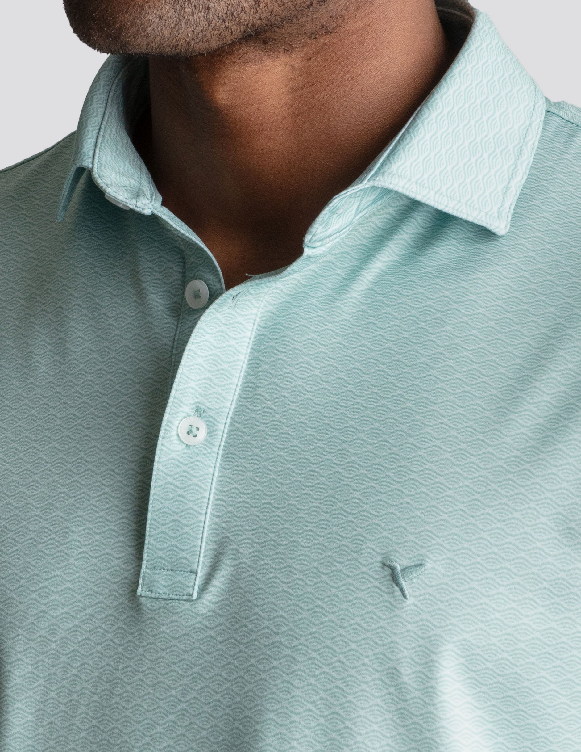 NoFlop Golf Polo - Green Wave
