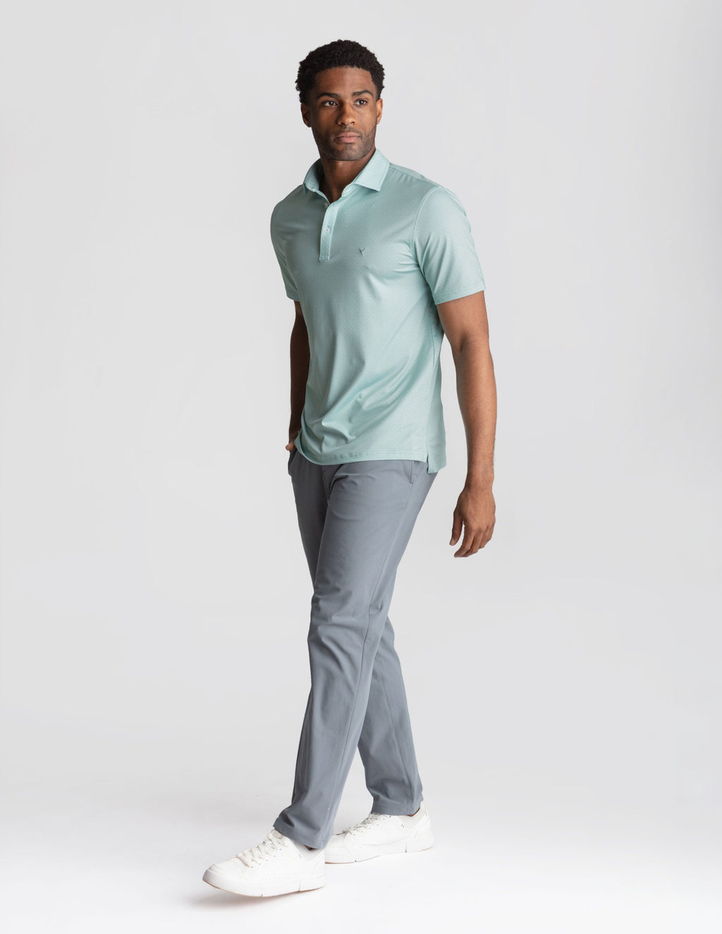 NoFlop Golf Polo - Green Wave