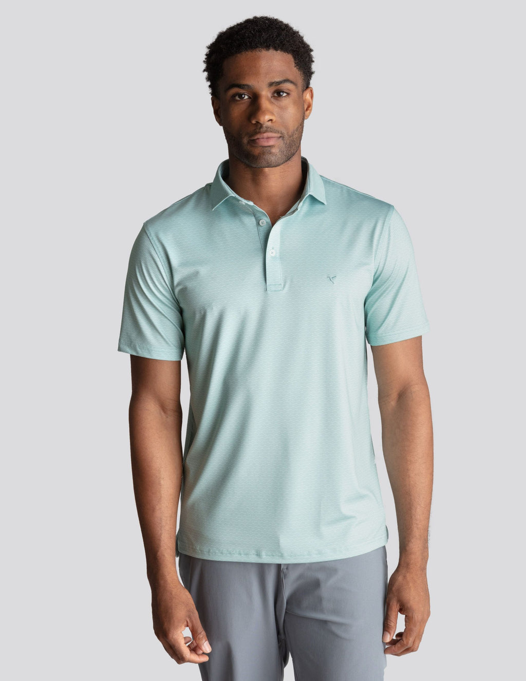 NoFlop Golf Polo - Green Wave