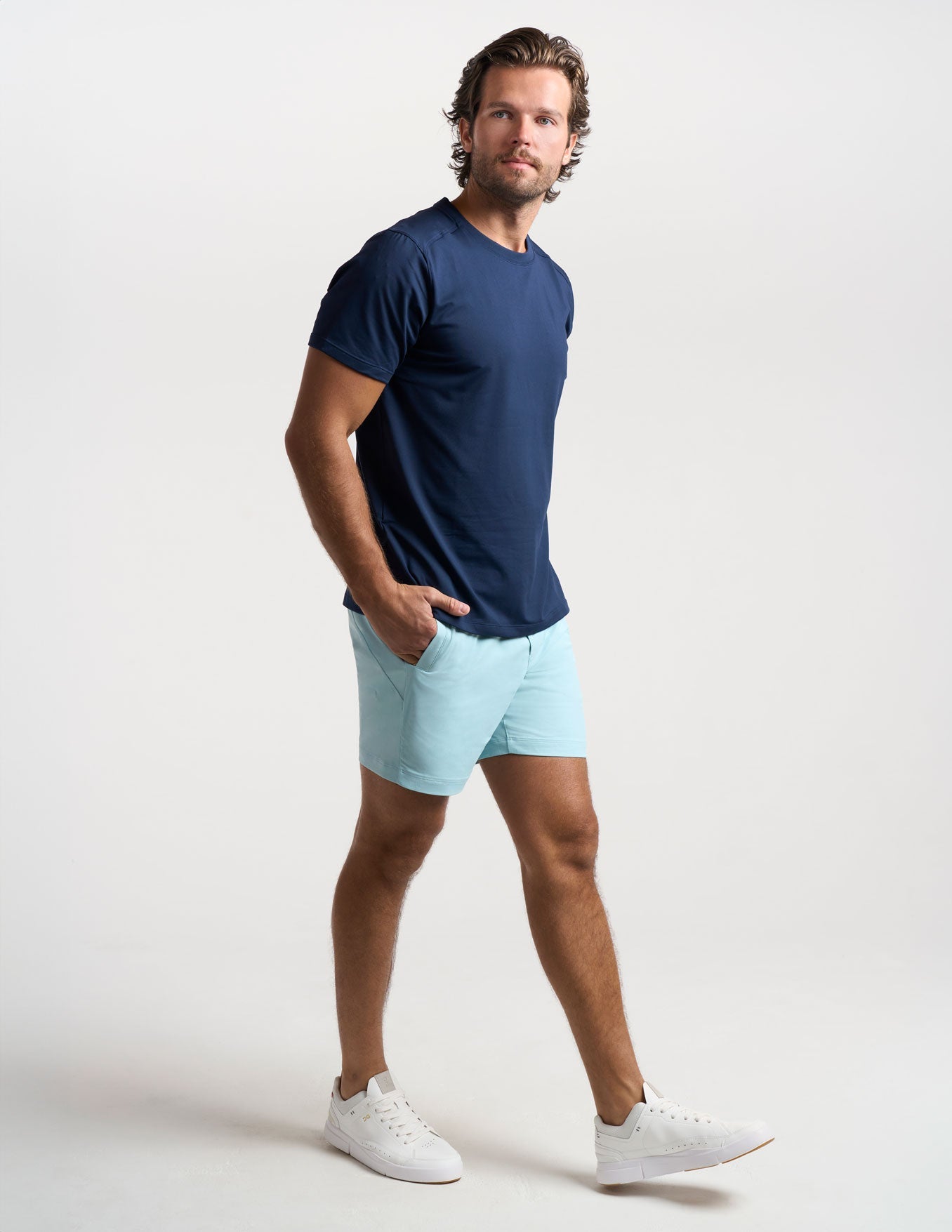 Khaki Shorts - Baby Blue