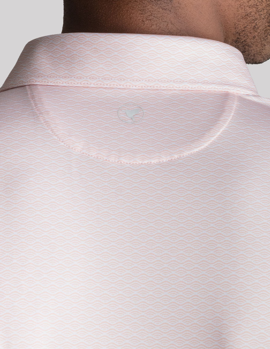 NoFlop Golf Polo - Orange Wave