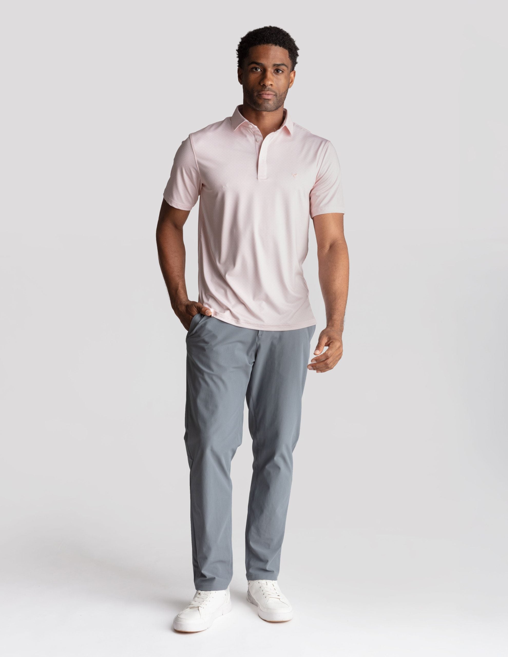 NoFlop Golf Polo - Orange Wave
