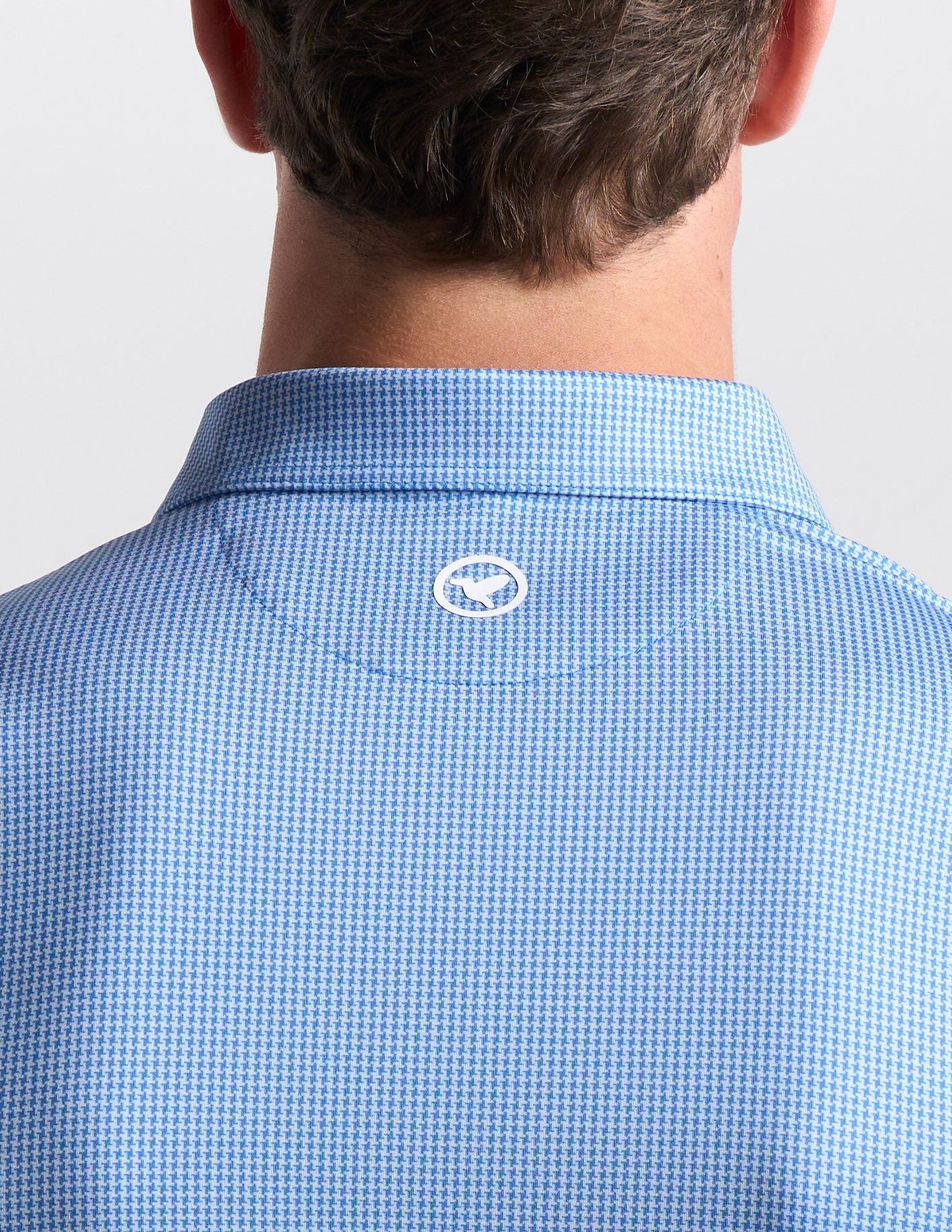 NoFlop Golf Polo - Blue Houndstooth