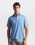 NoFlop Golf Polo - Blue Houndstooth