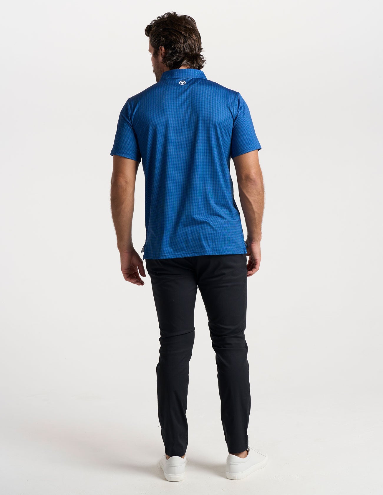 NoFlop Golf Polo - Navy Houndstooth