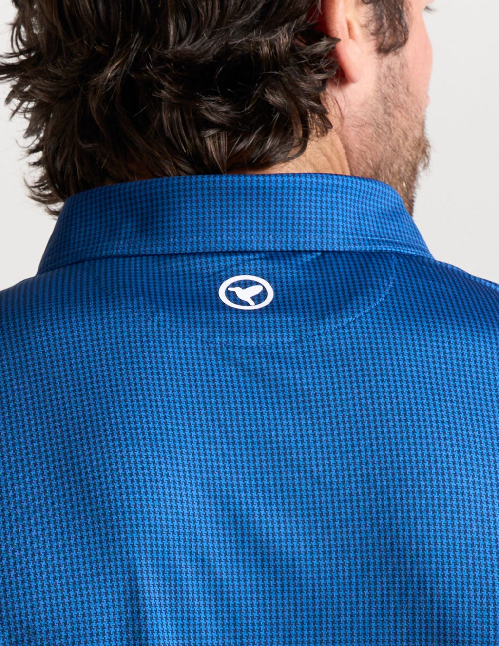 NoFlop Golf Polo - Navy Houndstooth