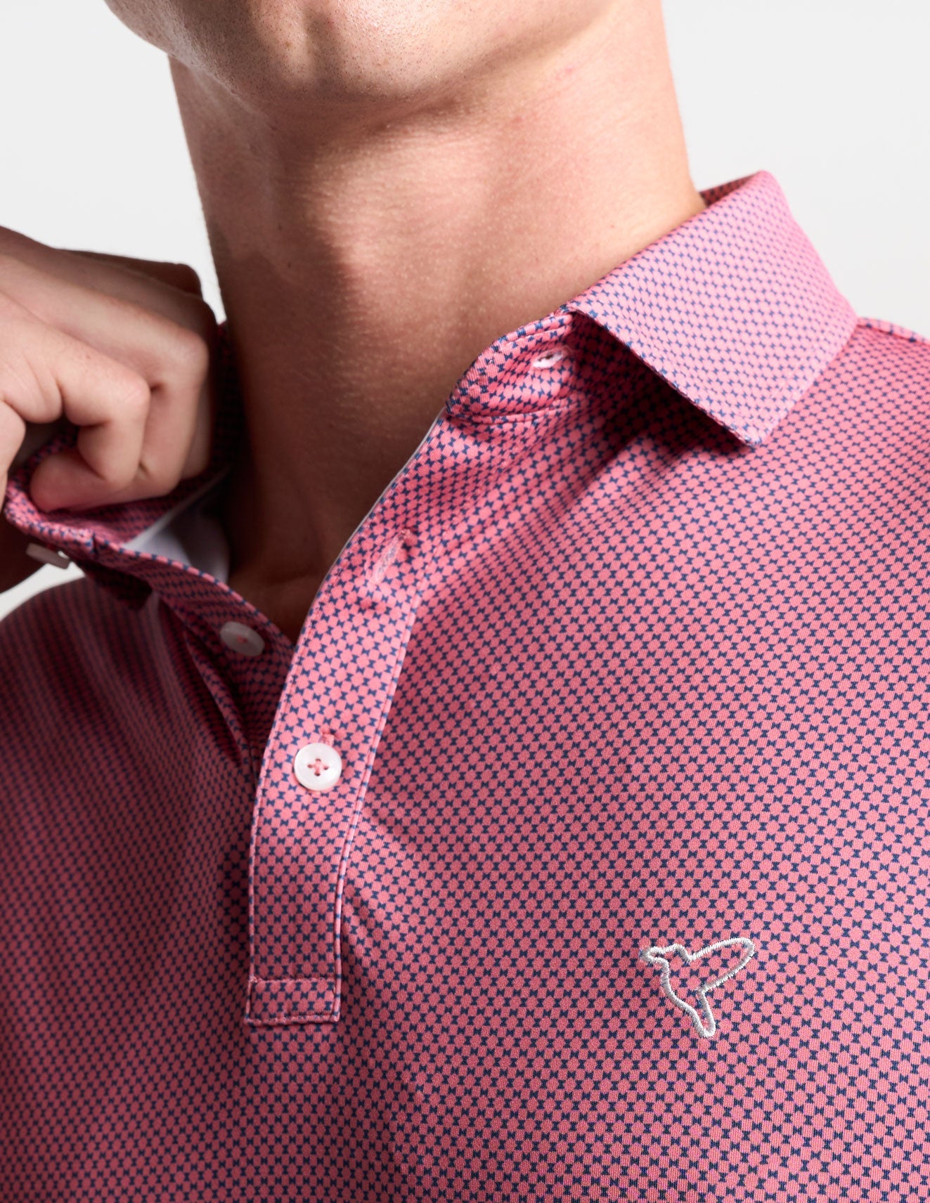 NoFlop Golf Polo - Pink Bowtie