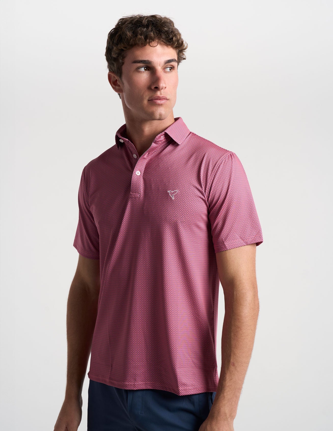 NoFlop Golf Polo - Pink Bowtie