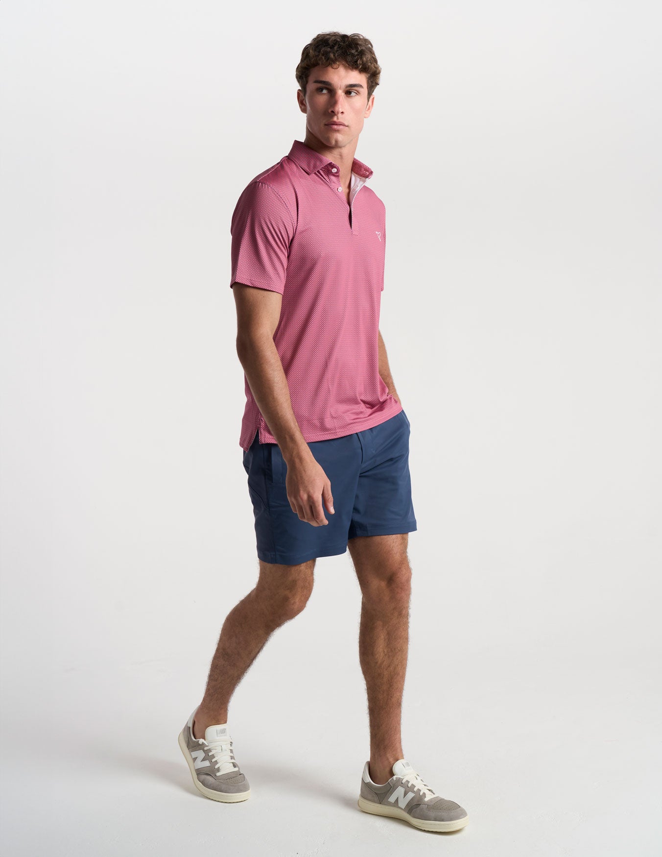 NoFlop Golf Polo - Pink Bowtie