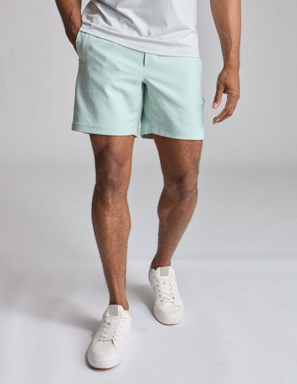 Khaki Shorts - Seafoam