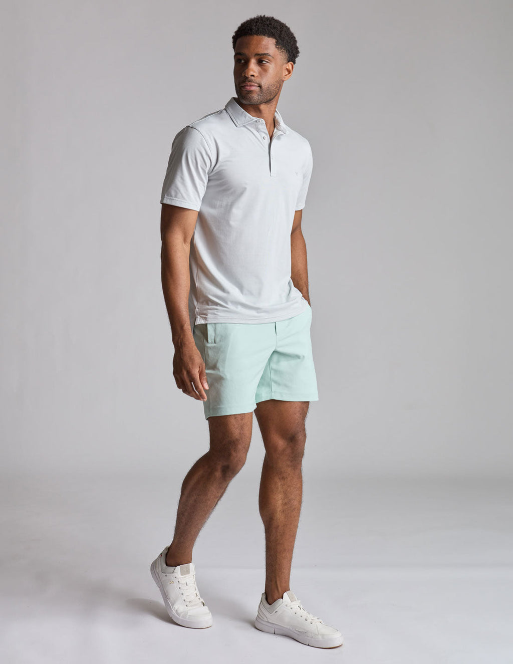 Khaki Shorts - Seafoam