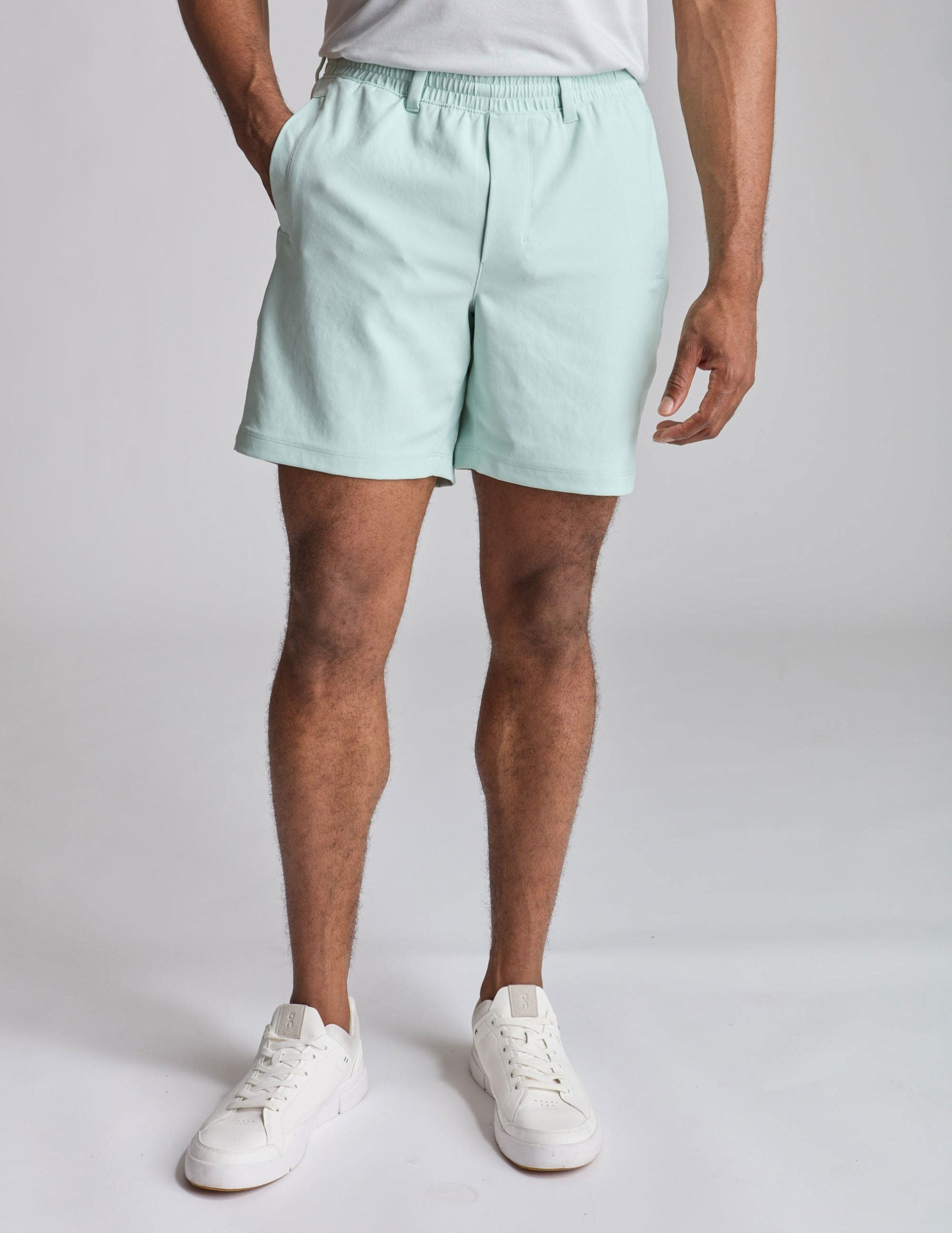 Khaki Shorts - Seafoam