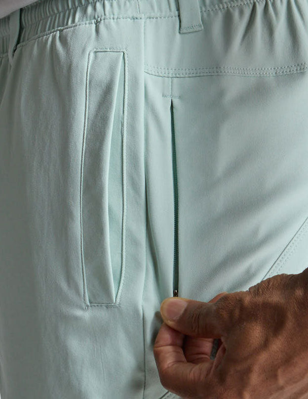 Khaki Shorts - Seafoam