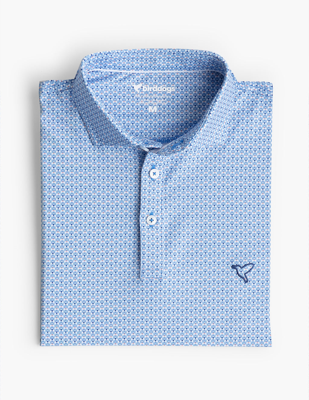 NoFlop Golf Polo - Blue &amp; White Fans