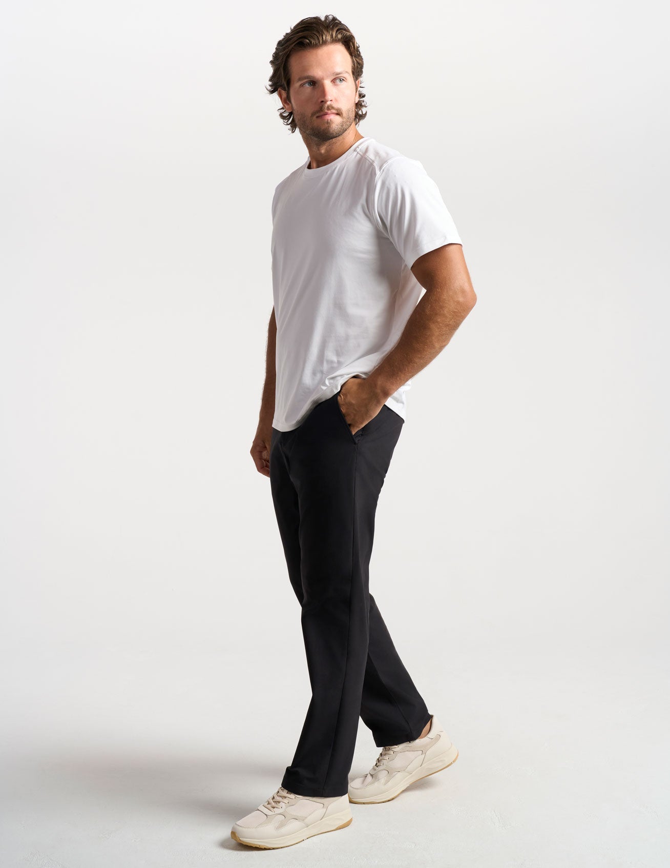 Stretch Khakis - Black - Relaxed Fit