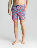 Swim Shorts - Blue &amp; Red Flower