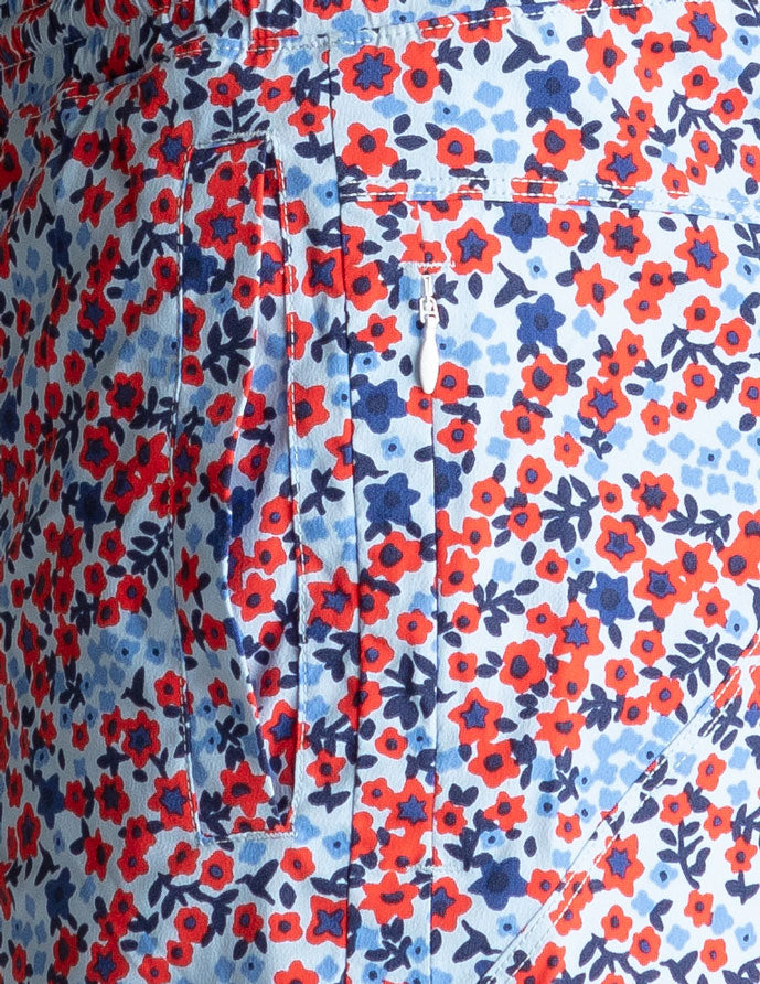 Swim Shorts - Blue &amp; Red Flower