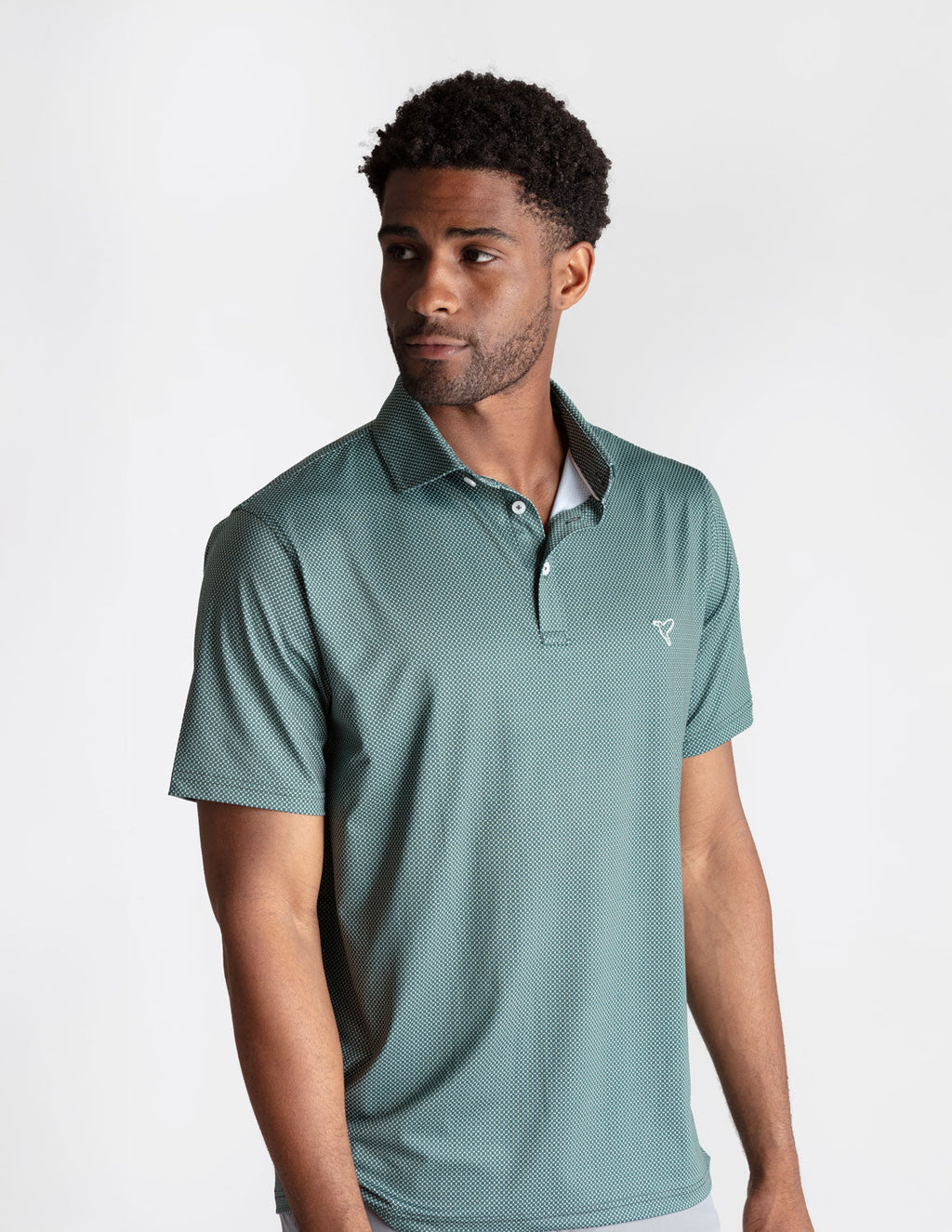 NoFlop Golf Polo - Dark Green Bowtie
