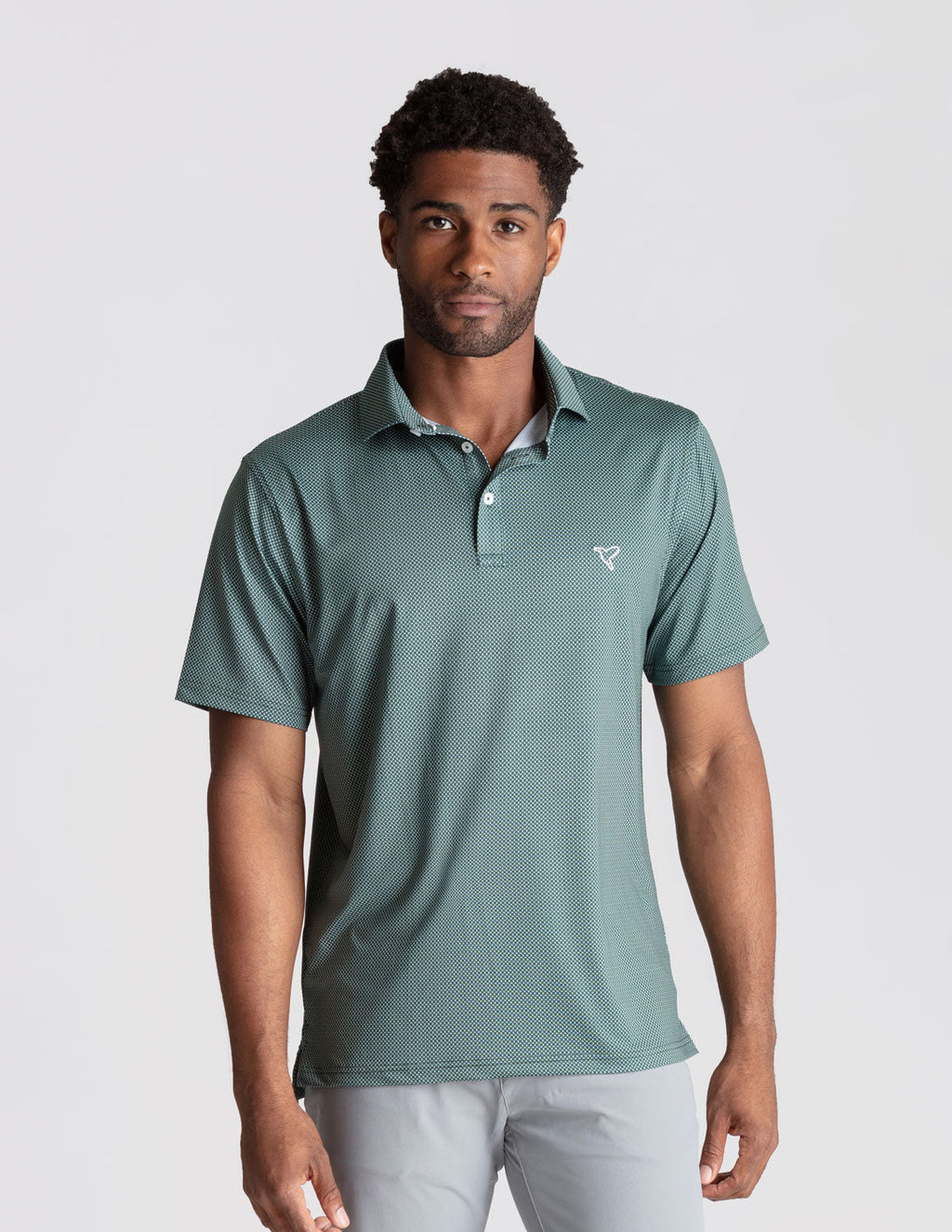 NoFlop Golf Polo - Dark Green Bowtie
