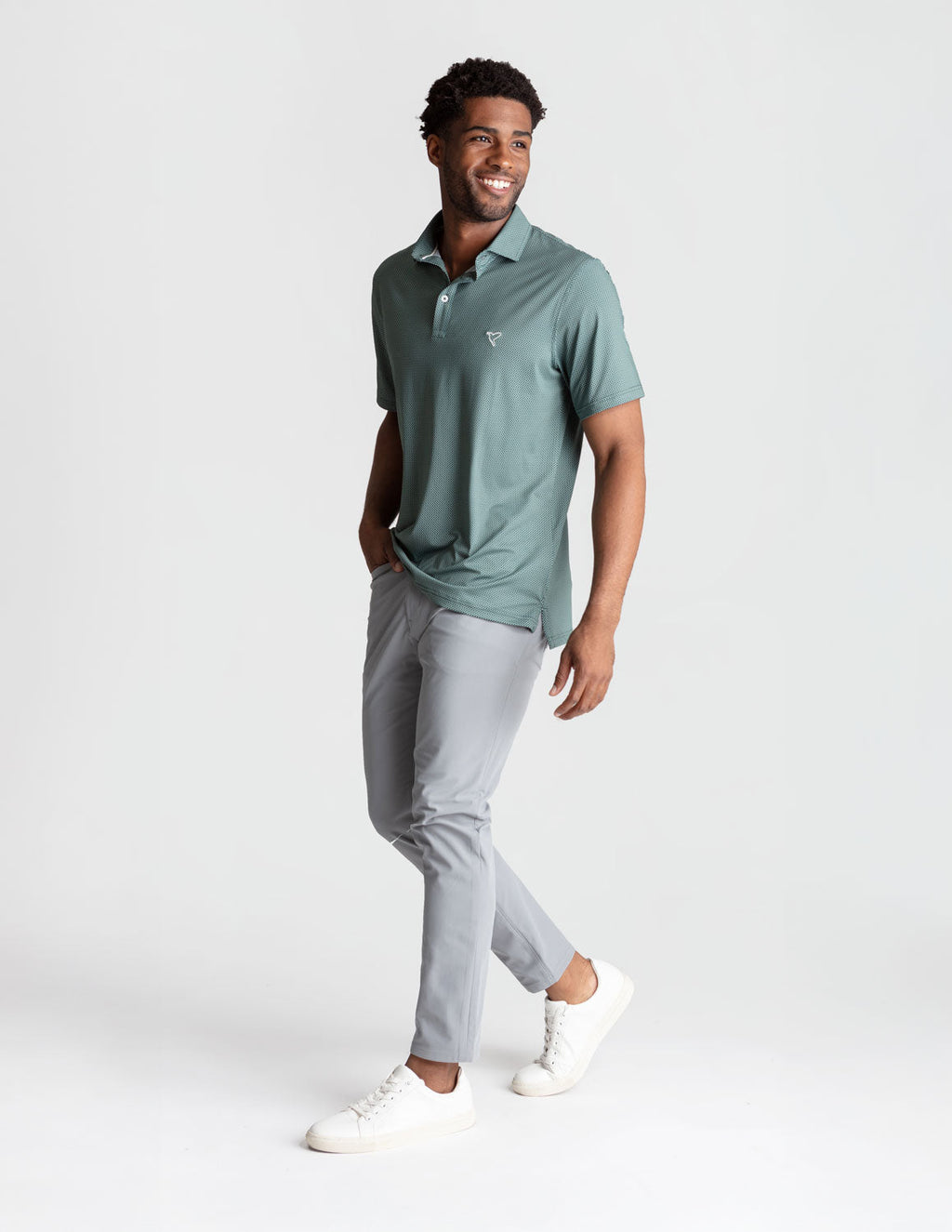 NoFlop Golf Polo - Dark Green Bowtie